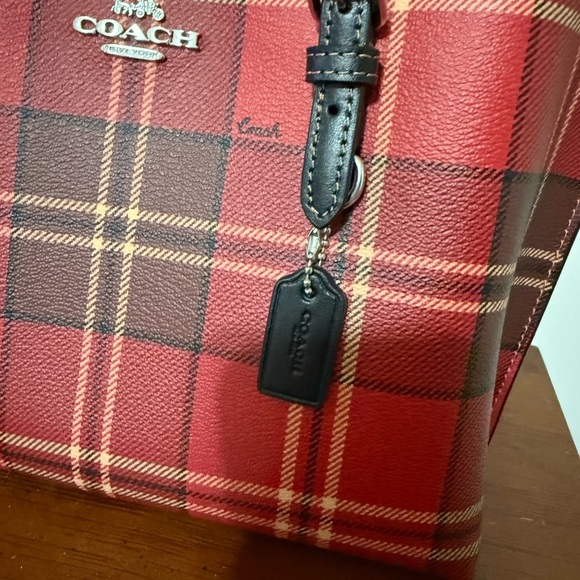 New Coach Mollie 25 Tote in Tartan Plaid Crossbody Purse - Picture 5 of 8